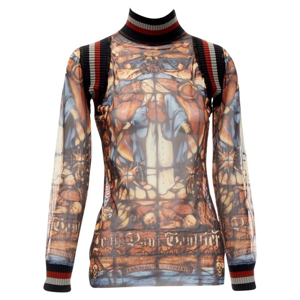 Jean Paul Gaultier Mesh Ribbed Top
